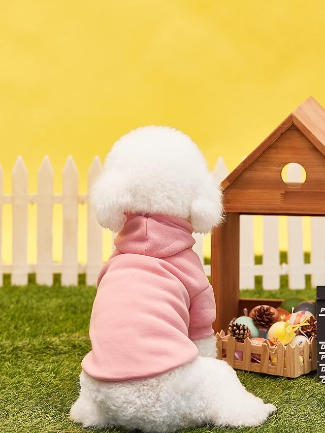 QWINEE Basic Dog Hoodie Sweatshirt Puppy Sweater Warm Cat Costumes Pet Clothes - Image 3