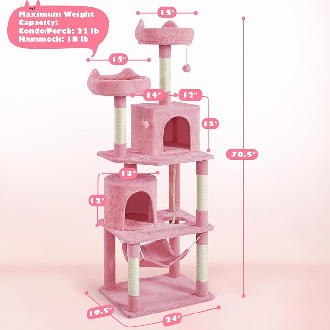 Topeakmart 70.5in Cat Tree, Cat Furniture - Image 3