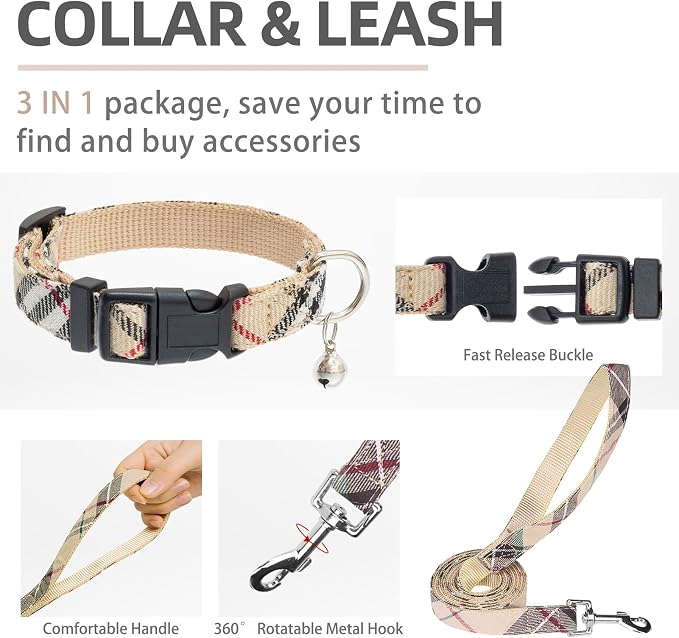 PUPTECK Adjustable Dog Harness Collar and Leash Set Step in No Pull Pet Harness - Image 4