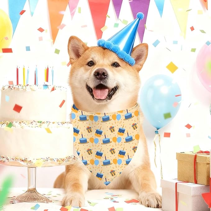 Birthday Dog Bandanas, Double Side Reversible Large Pet Bandanas, Adjustable - Image 2