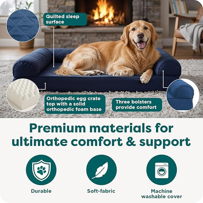 Furhaven Orthopedic Dog Bed for Large Dogs w/ Removable Bolsters & Washable - Image 5