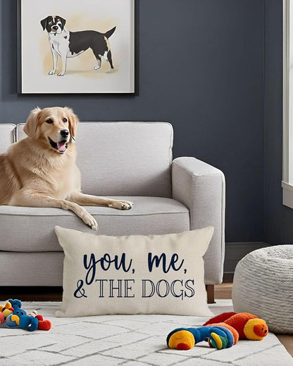 PANDICORN You Me & The Dogs Lumbar Throw Pillow Covers 12x20 Inch Outdoor - Image 4