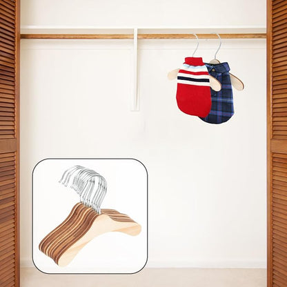 Wooden Pet Hangers for Small Dogs and Cats, 6.3 Inch Solid Wood Daily Clothes - Image 4