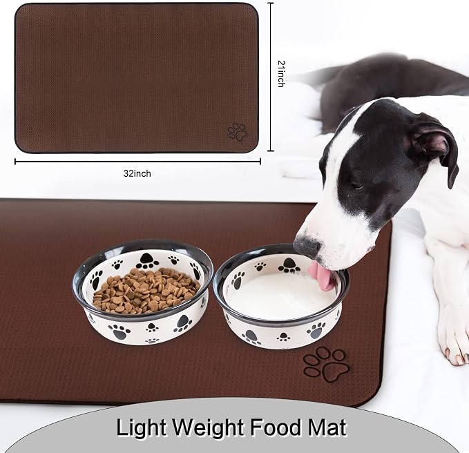 Sinland Microfiber Large Pet Food Mat Dog Feeding Mat Pet Bowl Mat - Image 2