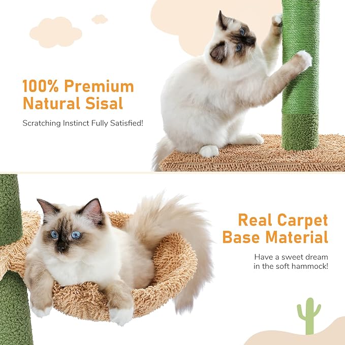 PAWZ Road Cat Tree, Cactus Floor to Ceiling Cat Tower - Image 4