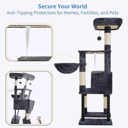 Heybly Cat Tree, 49.2 Inches Cat Tower - Image 6