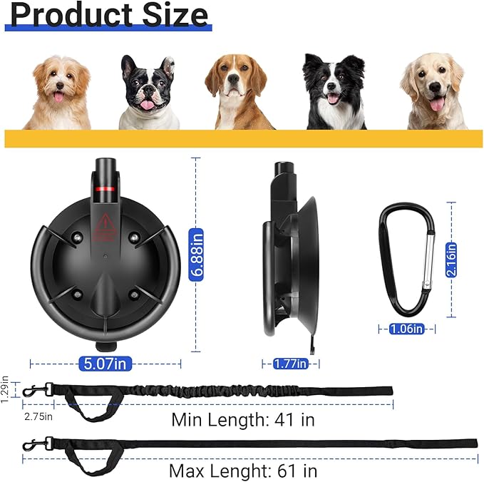 Dog Bathing Suction Cup with Tether, High Elasticity Nylon Dog Bathing Tether - Image 4