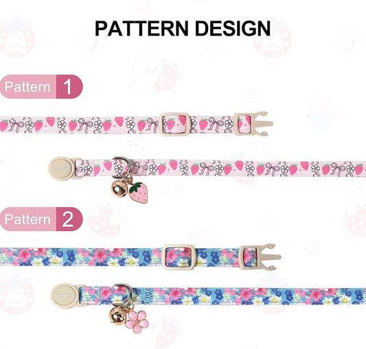 Lionet Paws 2pcs Pack Cotton Cat Collar, Breakaway Buckle - Image 2