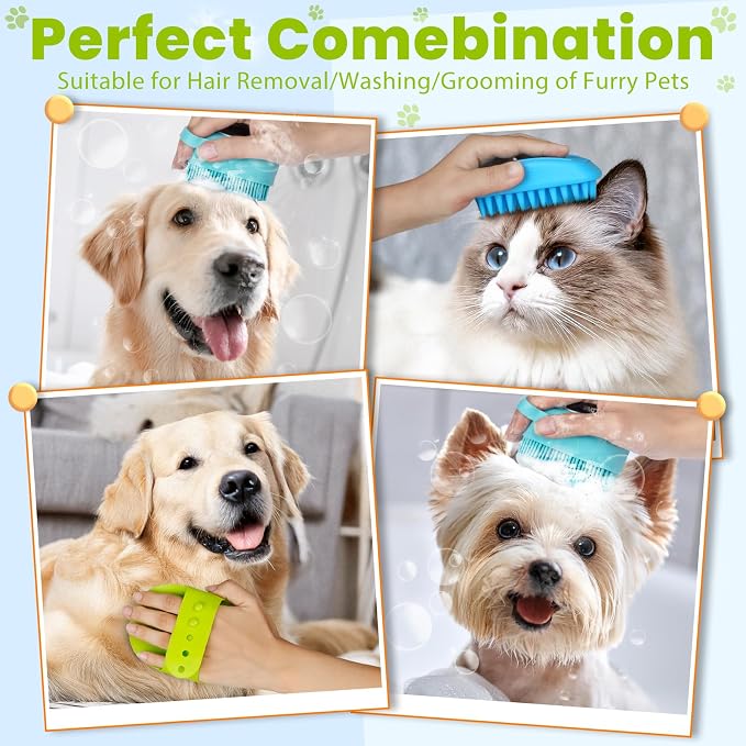 Comotech 3PCS Dog Bath Brush | Dog Shampoo Brush |Scrubber - Image 2
