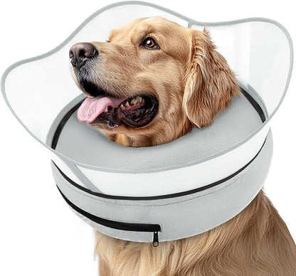 Supet Raised Inflatable Dog Cone Collar to Stop Licking, Soft Dog Cone by Supet