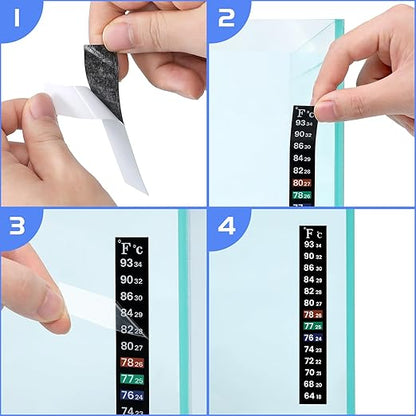 AQUANEAT 6 PCS Aquarium Thermometer Strips, Fish Tank Thermometer Sticker - Image 3