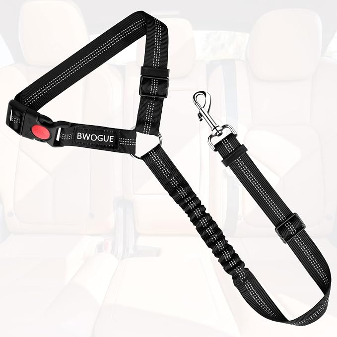 BWOGUE Pet Dog Cat Seat Belts, Car Headrest Restraint Adjustable Safety Leads - Image 2