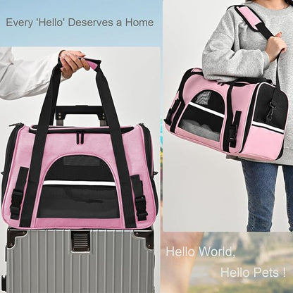 Dog Cat Carrier Soft for Small Pet Up to 16 Lbs TSA Airline Approved Travel - Image 4