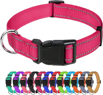TagME Reflective Nylon Dog Collars, Adjustable Classic Pet Collar by TagME