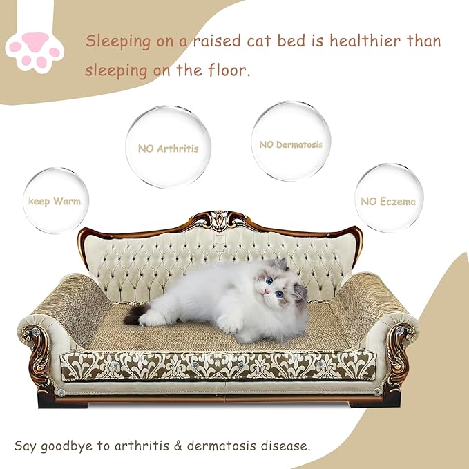 Luxury Cardboard Cat Scratcher Sofa Bed, Couch Shaped Scratching Board - Image 6