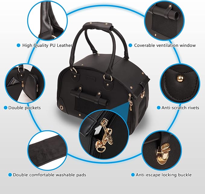 Foldable Premium PU Leather Dog Purse - Image 3