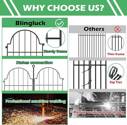 Garden Fence, 22 in x 10.83 ft Arched Rustproof Metal No Dig Fence Garden Fence - Image 4