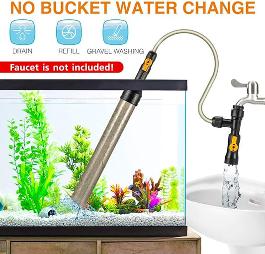 hygger Bucket-Free Aquarium Water Change Kit Fish Tank Siphon Gravel Vacuum - Image 2
