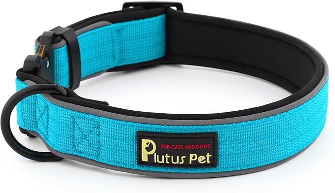 Plutus Pet Tactical Dog Collar, Reflective, Adjustable Heavy Duty Dog Collar by PLUTUSPET