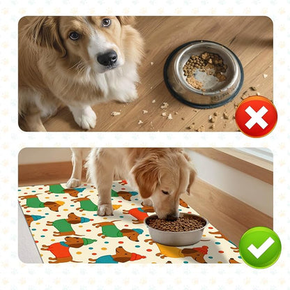 Cute Dachshund Dogs Pet Food Mat Spill-Proof Pet Feeding Mat - Image 7