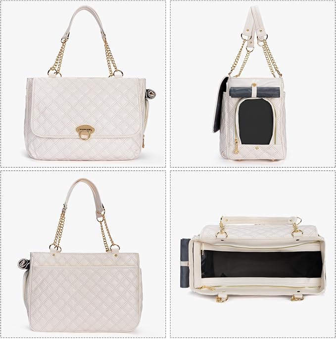 Fashion Pet Carrier Dogs Cat Small Animals Purse Bag, Leather Pet Carriers Dog - Image 3