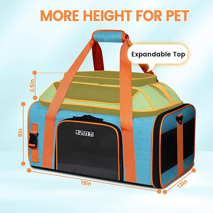 Petskd Top-Expandable Pet Carrier 19x13x9 Inches Southwest Allegiant Airlines - Image 3