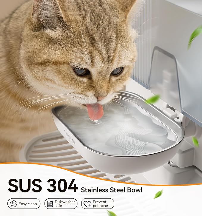 Wireless Cat Water Fountain No Filters, Wastewater Separation, FEELNEEDY - Image 4