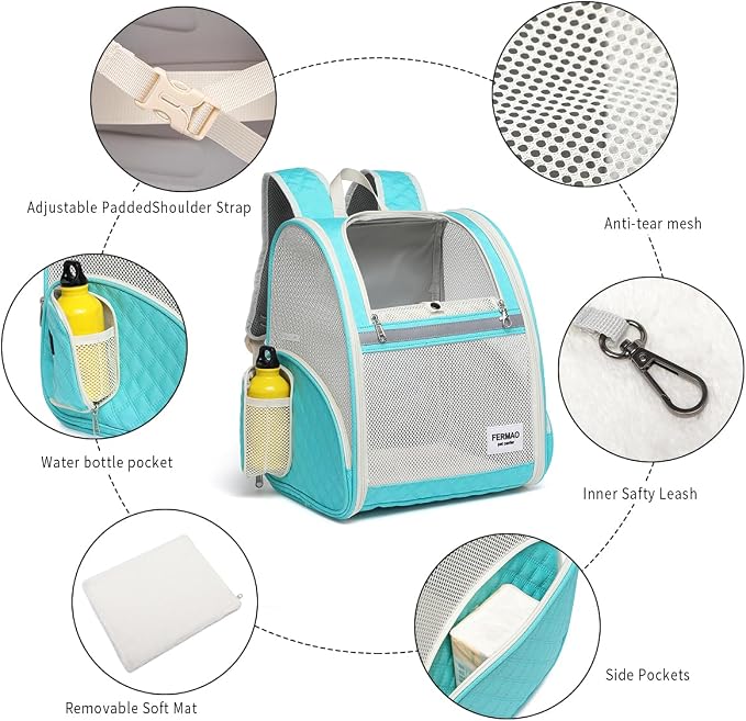 Cat Backpack Carrier for Small Dogs and Medium cat Puppy Kitten Bunny Pet - Image 6