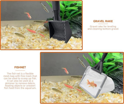 6 in 1 Aquarium Cleaning Tool Kit, Telescopic Handle Design, - Image 5