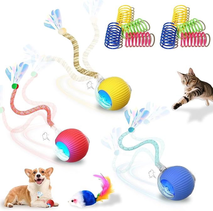 3-Pack Interactive Cat Toys Ball by Petayouj
