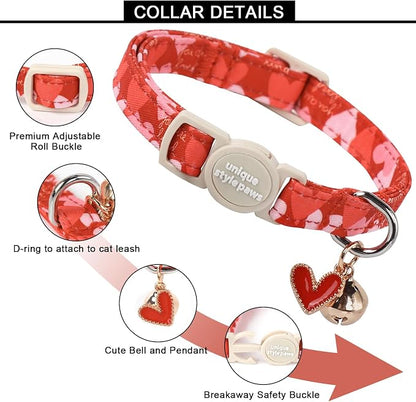 Unique style paws 2 Pack Valentine's Day Kitten Collar Breakaway - Image 2