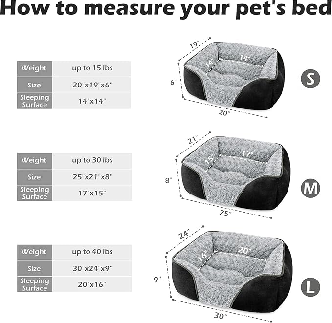 INVENHO Small Dog Bed Rectangle Washable Orthopedic Soft Calming Sleeping - Image 3