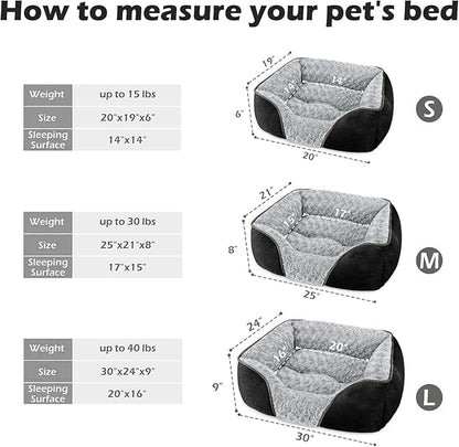 INVENHO Small Dog Bed Rectangle Washable Orthopedic Soft Calming Sleeping - Image 3