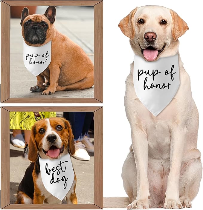 Wedding Gifts pup of Honor Best Dog Bandana Pet Scarf Wedding Photo Prop Pet - Image 4