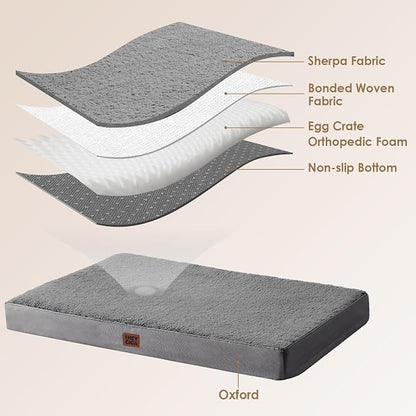 EHEYCIGA Orthopedic Foam Dog Bed, Light Grey - Image 4