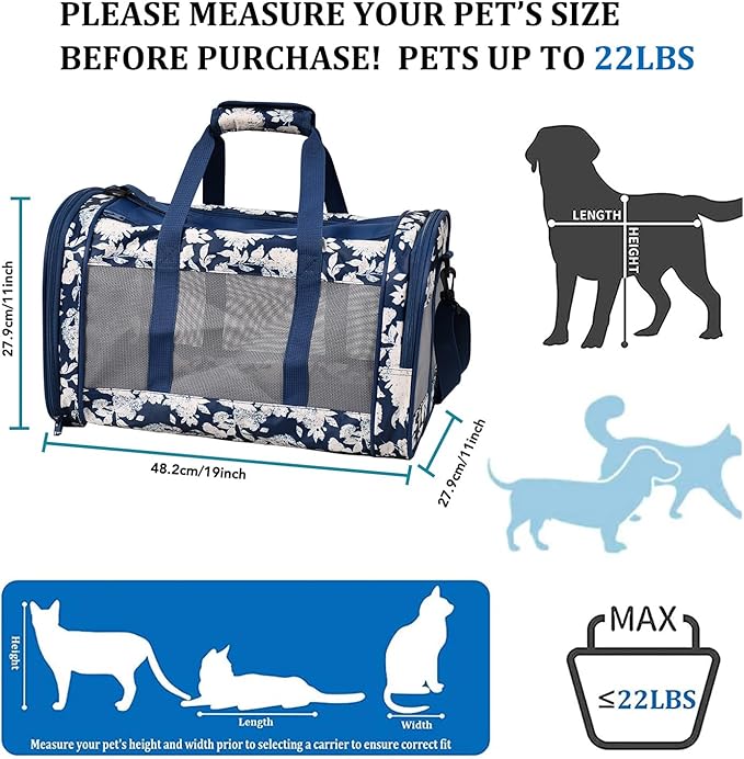 Soft-Sided Kennel Pet Carrier for Small Dogs, Airline Approved Cat Carriers Dog - Image 3