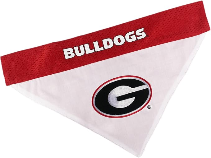 Pets First Collegiate Pet Accessories, Reversible Bandana, Georgia Bulldogs by PETSFIRST
