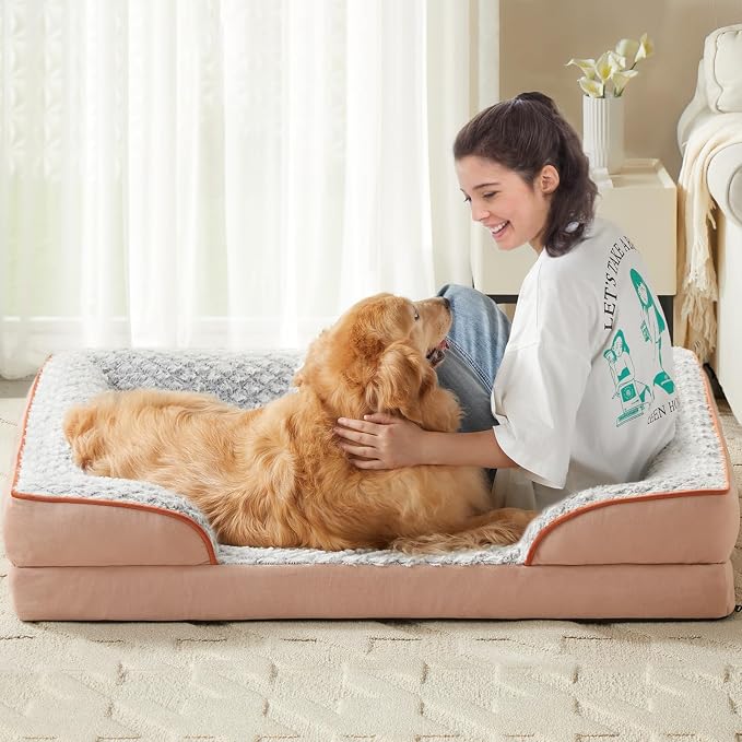 Orthopedic Dog Bed for Large Dogs, Egg Crate Foam Bed for Large Dogs, Equipped - Image 6