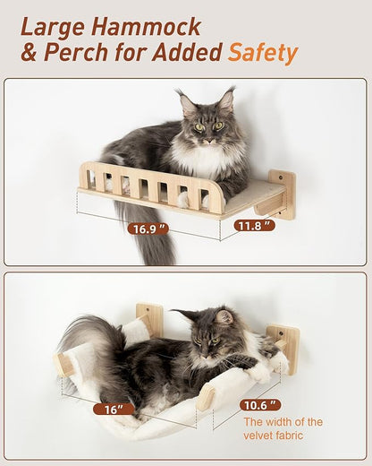 Cat Wall Shelves for Large Cats, 5-in-1 Cat Wall Furniture - Image 3