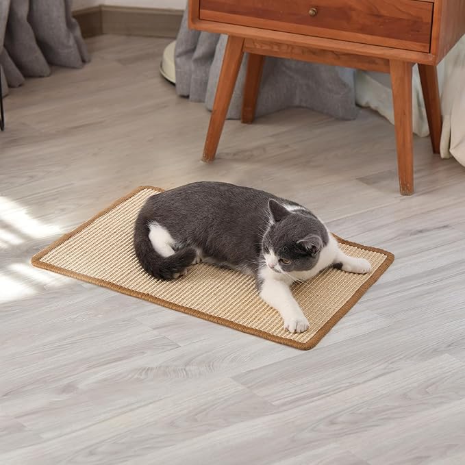 FUKUMARU Cat Scratcher Mat, 23.6 X 15.7 Inch Natural Sisal Cat Scratch Mats - Image 4