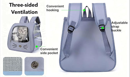 Pet Backpack Carrier, Traveler Breathable Transparent Carrier - Image 3