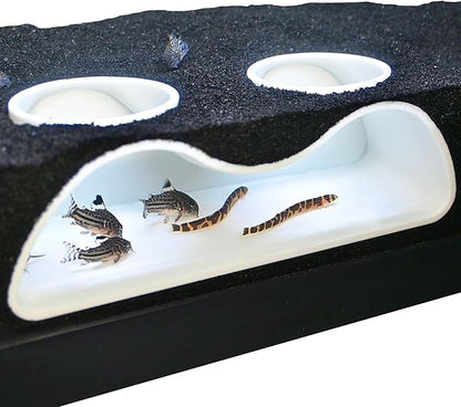 Aquarium Underground Tunnel Cave Natural Curve Two Hole | Viewing Fish & Shrimp by LuckyCritterCo