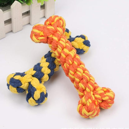Dog Rope Toy Bone Pet Teeth Cleaning Toy by HESUILONG