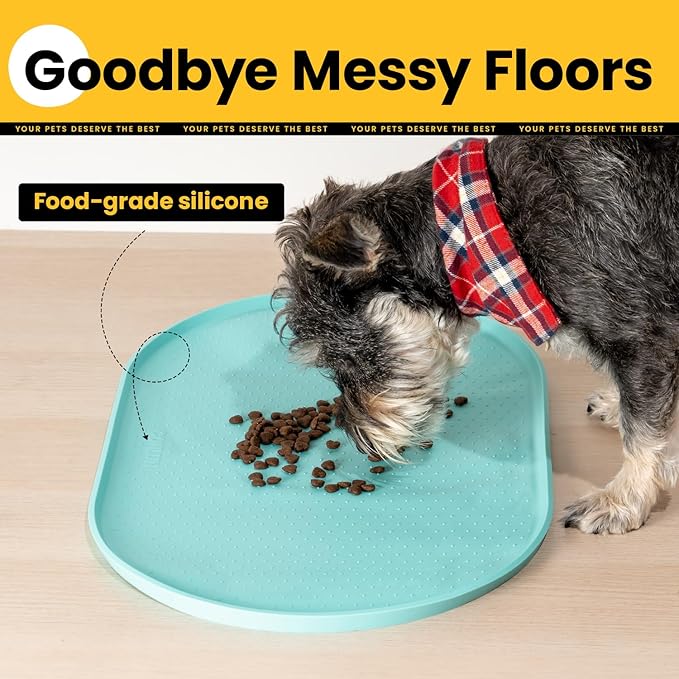 Dog Food Mat, Raised Edges Pet Food Mats - Image 5