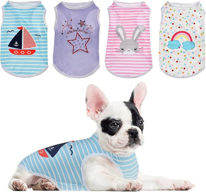 4Pcs Dog & Cat Shirts by CooShou