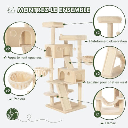MUTICOR 66 Inches Multi-Level Large Cat Tree Tower - Image 5
