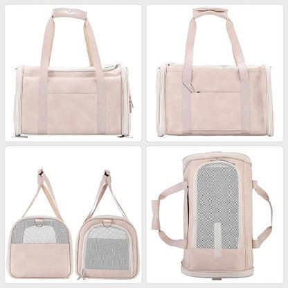 Fashion Leather Dog Carrier Cat Carrier Airline Approved Pet Carrier - Image 3