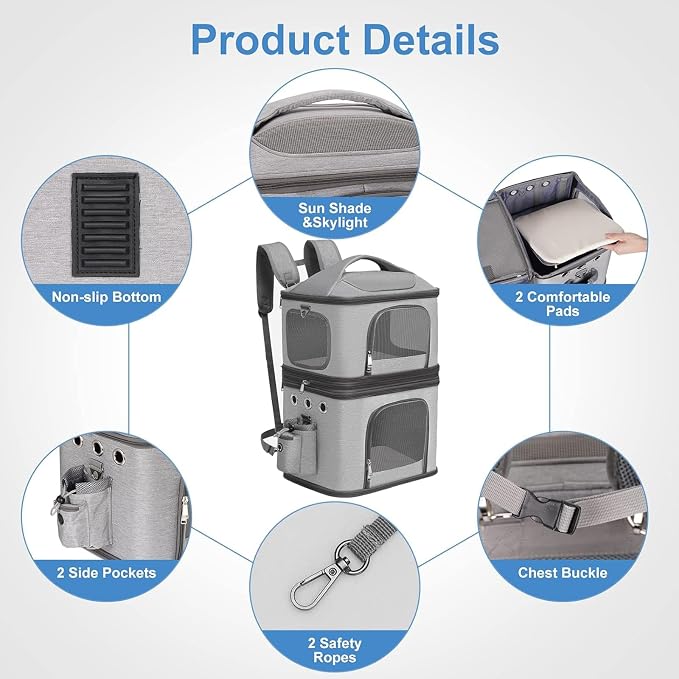 Detachable Double Pet Carrier Backpack - Image 4