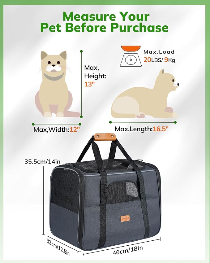 Morpilot Pet Travel Carrier Bag, Soft-Sided Dog Carrier Cat Carrier Pet Carrier - Image 5