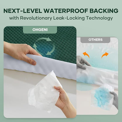 OhGeni 100% Waterproof Mattress Protector, Queen Size Mattress Soft Pad - Image 3